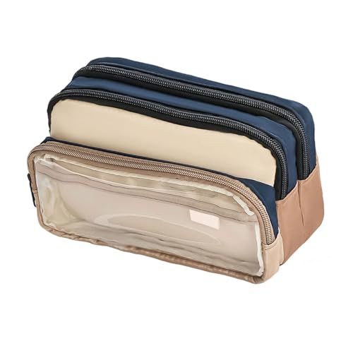 Itkcozcg Federmäppchen mit großem Fassungsvermögen, kontrastfarbene Bleistifte, Etui, Schule, Bürobedarf, transparenter Stift, großes Fassungsvermögen, transparente Tasche, ästhetische Tasche, B von Itkcozcg