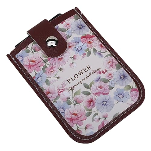 Itkcozcg Flower Card Organizer Leather Cards Wallet Water Resistant Card Storage Case for Students Women Office Workers Sleeve, B von Itkcozcg