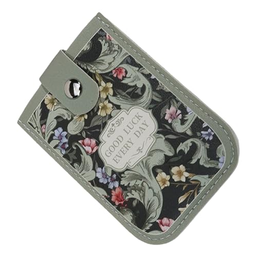 Itkcozcg Flower Card Organizer Leather Cards Wallet Water Resistant Card Storage Case for Students Women Office Workers Sleeve, D von Itkcozcg