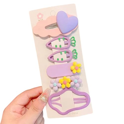 Itkcozcg Haarspangen für kleine Mädchen, Blumen- und Karotten-Design, sichere Haarspangen, Haar-Accessoires, 5 Stück von Itkcozcg