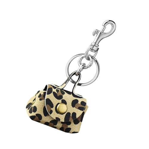 Itkcozcg Kompakte Münzbörse, Schlüsselanhänger, praktische Münzbörse, Schlüsselanhänger, Taschenanhänger für schnellen Zugriff auf wichtige Dinge, Leopardengelb, Länge 11 cm von Itkcozcg