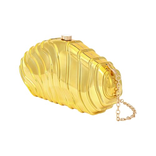 Itkcozcg Moderne Abendtasche aus Acryl mit unregelmäßiger Muschel, stilvolle Umhängetasche, Umhängetasche, Geldbörse für Modepersonen, Acryl-Handtasche, gold, One Size von Itkcozcg
