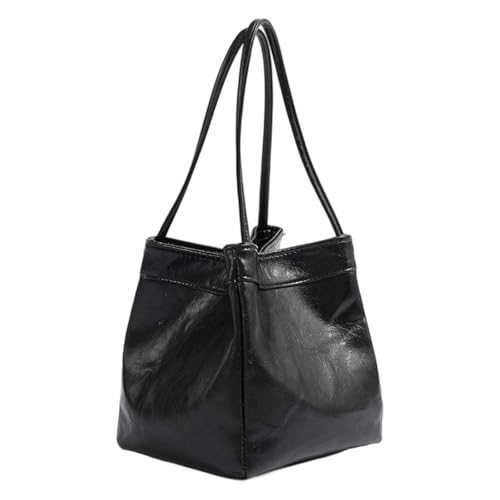 Itkcozcg Moderne Handtasche mit Metallic-Effekt, modischer Abendgurt, verschleißfester PU-Stoff, Tragegriff oben, geräumige Abendtasche, Schwarz , One Size von Itkcozcg