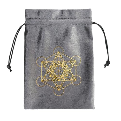 Itkcozcg Tasche für Brettspielkarten, Tarotkarten, Flanelltasche, Schmuckbeutel, Orakel-Organizer, Hexenbedarf, Tarot- und Beutel mit Kordelzug, Ztd12 von Itkcozcg