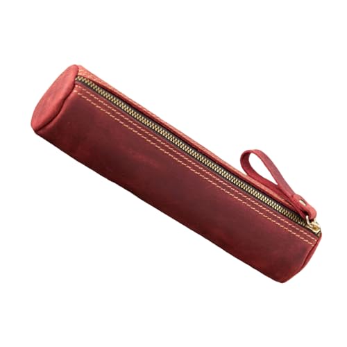 Itkcozcg Tragbares Federmäppchen aus Leder, leichter Füllfederhalter-Schutz mit Reißverschluss für den täglichen Gebrauch, Federmäppchen, a von Itkcozcg
