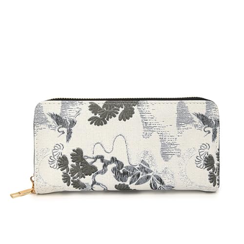 Itkcozcg Zeitgenössische Retro-Reisebrieftasche aus PU-Leder mit integriertem Geldscheinfach und chinesischem Vintage-Design, Schwarz , Mass Beauty von Itkcozcg