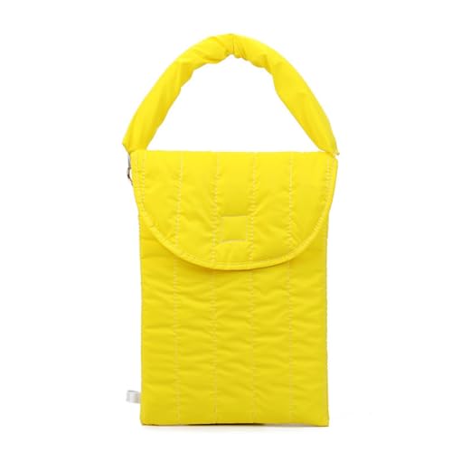 Kosmetiktasche mit großer Kapazität, Wolkenstruktur, stoßfester Tablettenhalter, doppellagig, schützende Puffy-Tasche, faltbar, Blasenstruktur, Kosmetik- und Gadget-Organizer, Kleine Höhe: 34 cm, Gelb von Itkcozcg