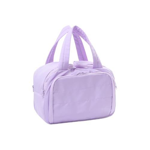 Reise-Kulturbeutel, große breite Öffnung, Reise-Kosmetik-Make-up-Organizer mit Griff für Zubehör, unverzichtbare Kosmetiktasche, Make-up-Tasche, lavendel, Mass Beauty von Itkcozcg