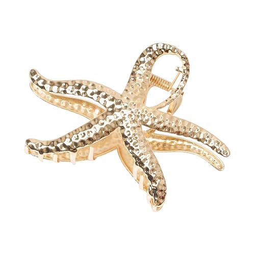 Stilvolle Seestern-Haarspange, Metall-Haar-Accessoire für Damen, elegante Hochsteckfrisur und niedriger Pferdeschwanz, übergroße Klaue für Dutt Stilvolle Seestern-Haarspange, Metall-Haar-Accessoire für Damen, elegante Hochsteckfrisur und niedriger Pferdeschwanz, übergroße Klaue für Dutt von Itkcozcg