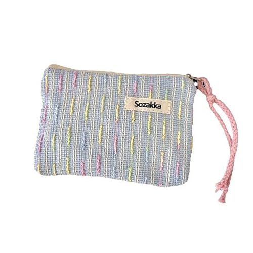 Trendige Lippenstift-Organizer-Tasche aus robusten Polyester-Materialien für lange Nutzungsdauer, glatte Reißverschlüsse, praktische modische Tasche, blau von Itkcozcg