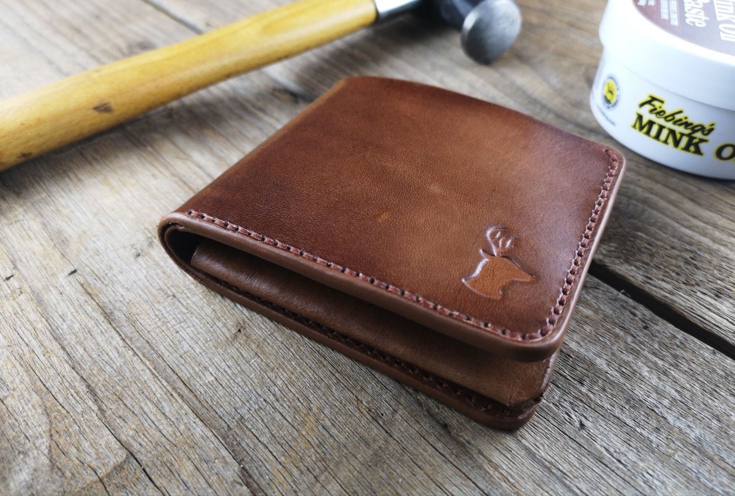 Herren Geldbörse - Handgefertigte Leder Bi-Fold Mit Hinweis Slote Und Münzfach, Schwarzes Portemonnaie, Braun Leder-Geldbörse, Brieftasche von ItnesLeatherWorkshop