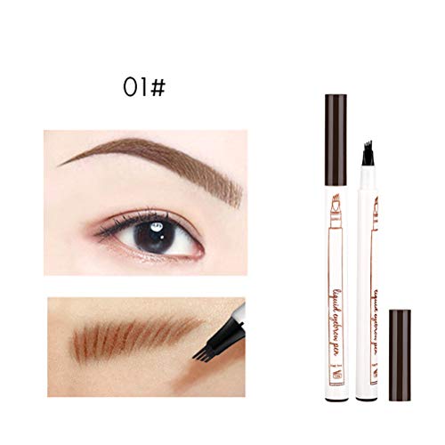 Augenbrauenstift, Schwarzer Augenbrauenstift, Flüssiger Augenbrauenstift, Vier-Gabel-Design, Feine Skizze, Langlebiger Augenbrauenstift für Natürlich Definierte Augenbrauen (18) von Itonash