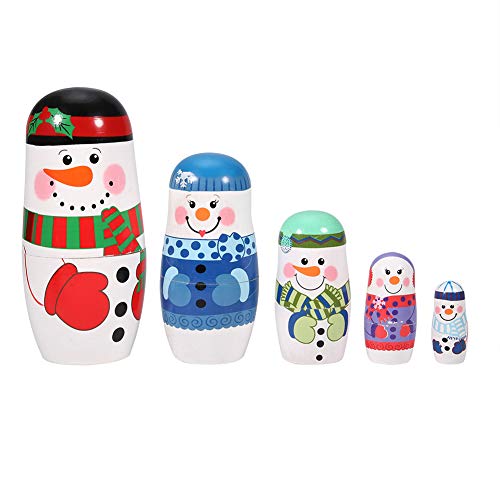 Matroschka-Puppen-Set, Handbemaltes Holz-Weihnachten in Verschiedenen Größen, Verleiht Kinderspielzeug und Geschenken Weihnachtliche Atmosphäre, Tolle Festivaldekorationen mit Matroschka-Puppen-Set, Handbemaltes Holz-Weihnachten in Verschiedenen Größen, Verleiht Kinderspielzeug und Geschenken Weihnachtliche Atmosphäre, Tolle Festivaldekorationen mit von Itonash