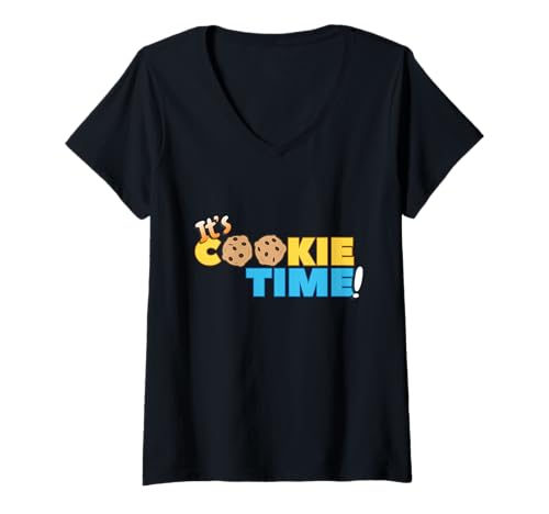 Damen Es ist Kekszeit, Vintage-Keksverkäufer, süßer Keksbäcker T-Shirt mit V-Ausschnitt von Its Cookie Time Cookie Seller Cookie Baker Gifts