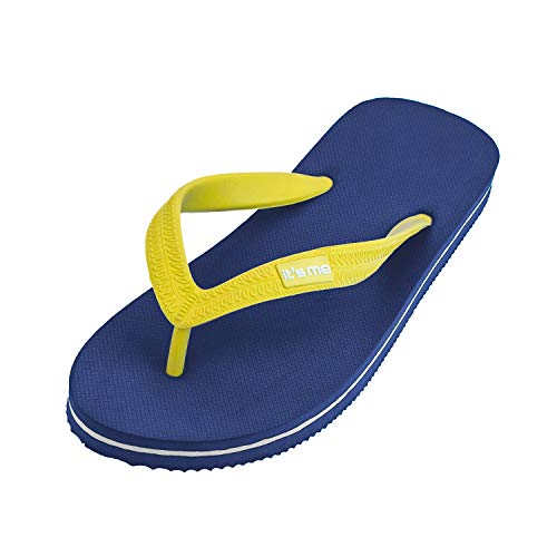 It's me Flip Flops Damen | die weichesten Flip Flops Aller Zeiten weil aus100% Naturkautschuk | (blau/zitrone, eu_footwear_size_system, adult, numeric_range, wide, numeric_38, numeric_39) von Its-Me