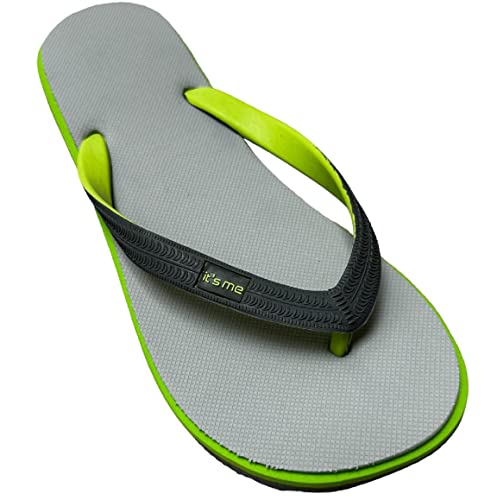 It's me Flip Flops Damen | die weichesten Flip Flops Aller Zeiten weil aus100% Naturkautschuk | (grau/grün, eu_footwear_size_system, adult, numeric_range, wide, numeric_38, numeric_39) von Its-Me