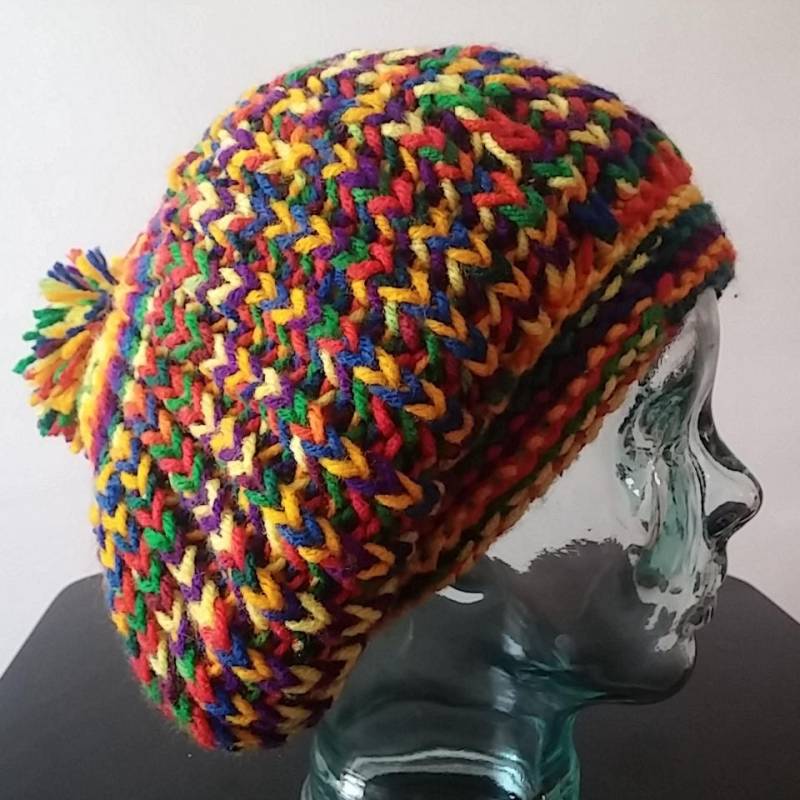 Rasta Style Slouchy Beanie Mit Oder Ohne Pom Rasta Style Slouchy Beanie Mit Oder Ohne Pom von ItsAKnitLife