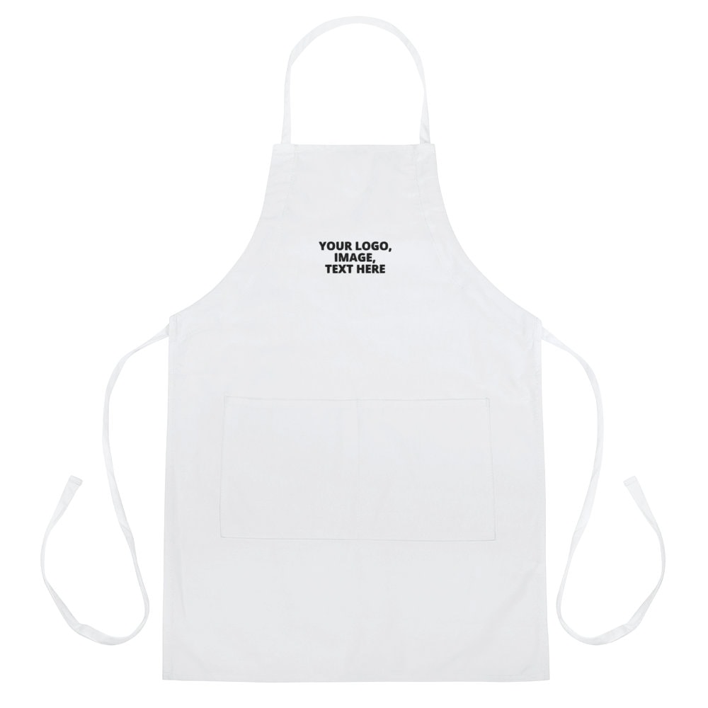 Weiß Bestickt Apron, Fügen Sie Ihr Logo, Bild Oder Text Auf Diesem Apron von ItsAboutYouCustomize