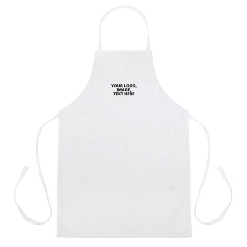 Weiß Bestickt Apron, Fügen Sie Ihr Logo, Bild Oder Text Auf Diesem Apron von ItsAboutYouCustomize