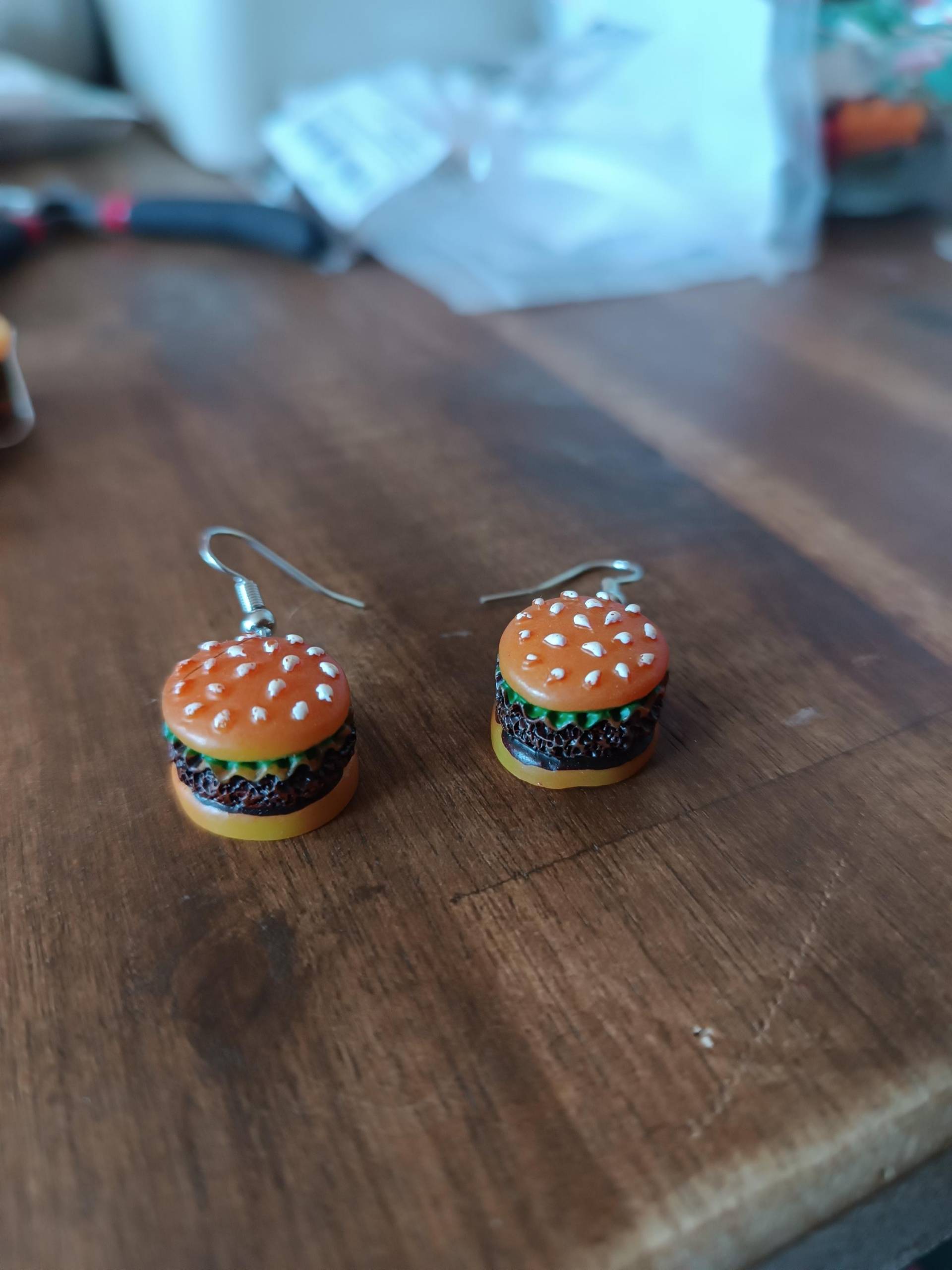 Ohrringe Mit Motiv "Hamburger" 3D Miniatur Ohrringe Mit Motiv "Hamburger" 3D Miniatur von ItsAll4you2024