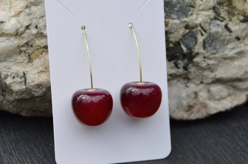 Ohrringe Mit Motiv Kirschen Dunkelrot Oder Hellrot Aus Glas Groß 3D Miniatur Ohrringe Mit Motiv Kirschen Dunkelrot Oder Hellrot Aus Glas Groß 3D Miniatur von ItsAll4you2024