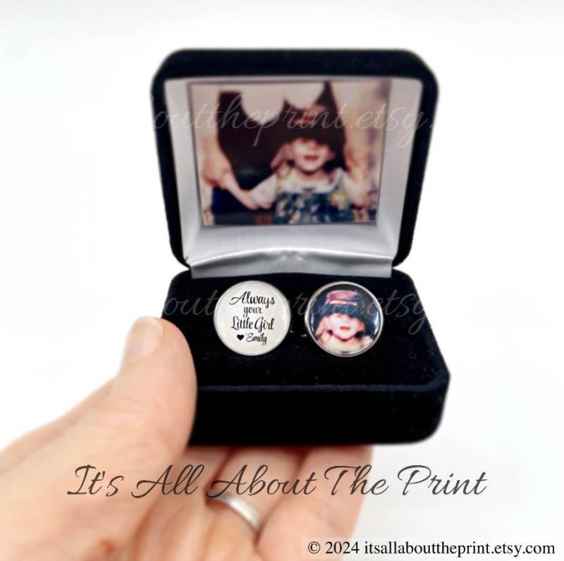 Immer Ihre Kleinen Manschettenknöpfe Des Mädchens, Personalisierte Hochzeit Manschettenknöpfe, Vater Der Braut, Fügen Sie Ihren Namen Und Datum von ItsAllAboutThePrint