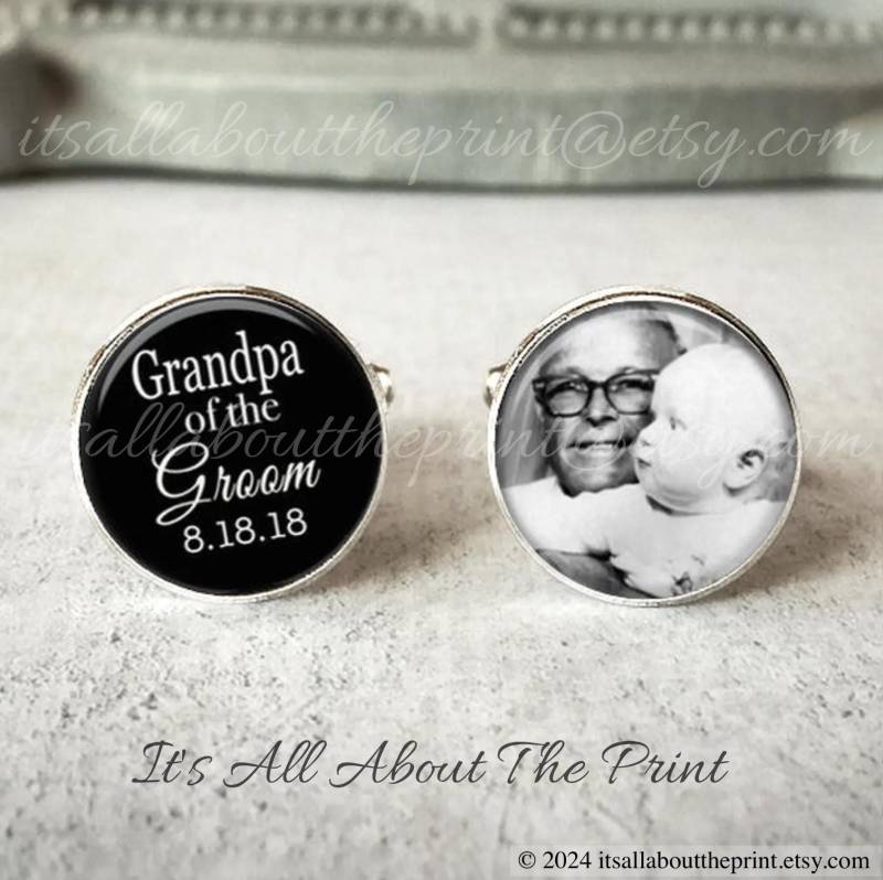 Opa Der Bräutigam-Manschettenknöpfe, Personalisierte Manschettenknöpfe, Hochzeit-Manschettenknöpfe, Benutzerdefinierte Foto-Manschettenknöpfe von ItsAllAboutThePrint