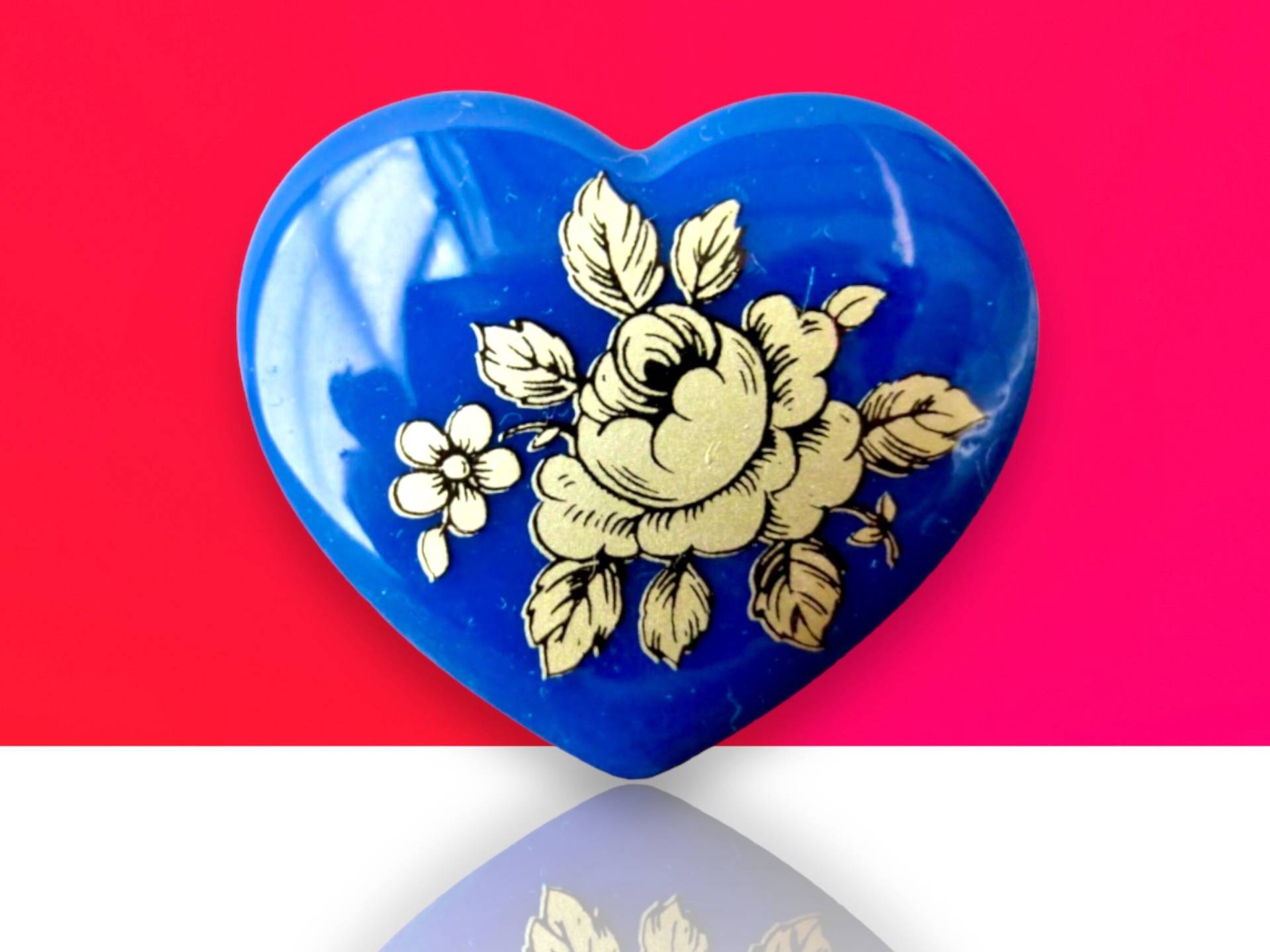 Blauer Rosen Ring in Herzform von ItsDanaMade