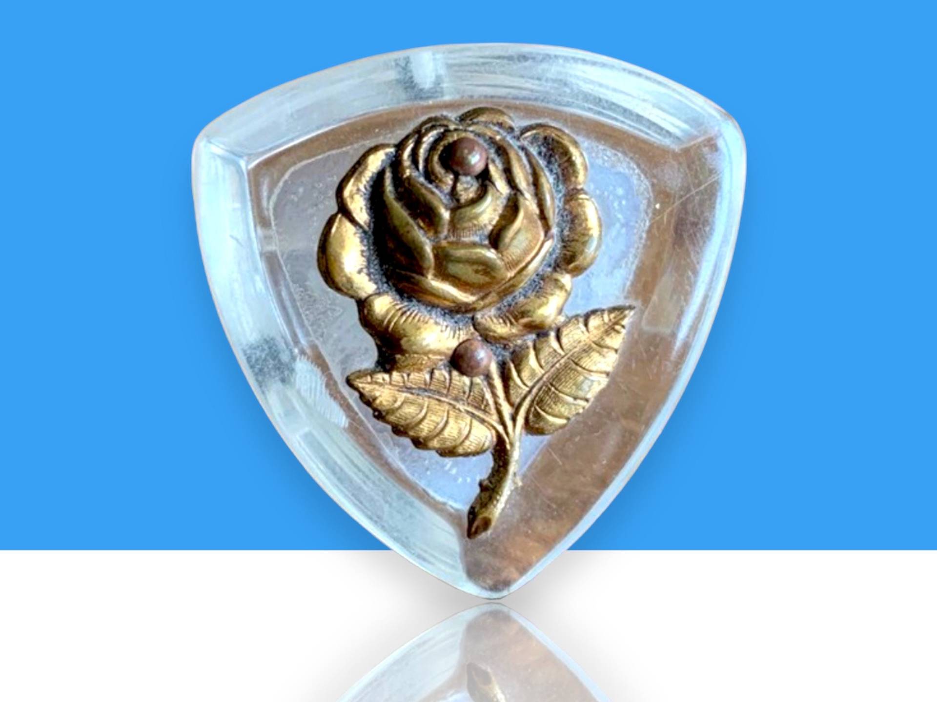 Klarer Funkelnder Vintage Lucite Rose Ring von ItsDanaMade