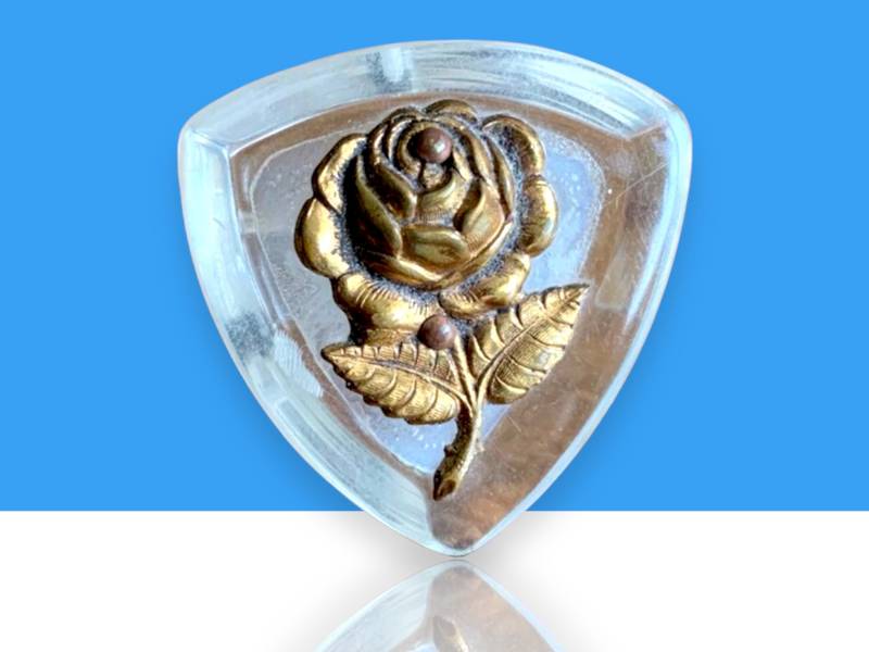 Klarer Funkelnder Vintage Lucite Rose Ring von ItsDanaMade
