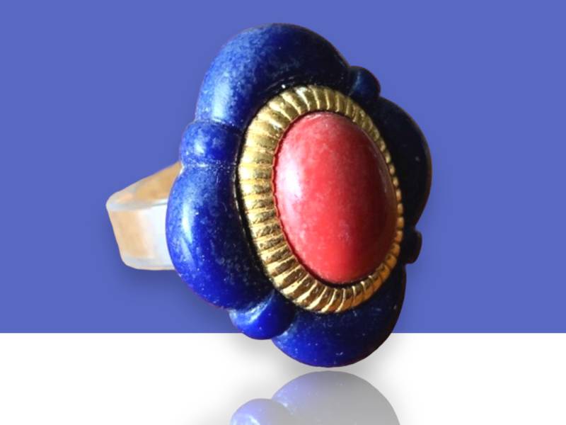 Ring Aus Kobalt-Messing Und Rostorange von ItsDanaMade