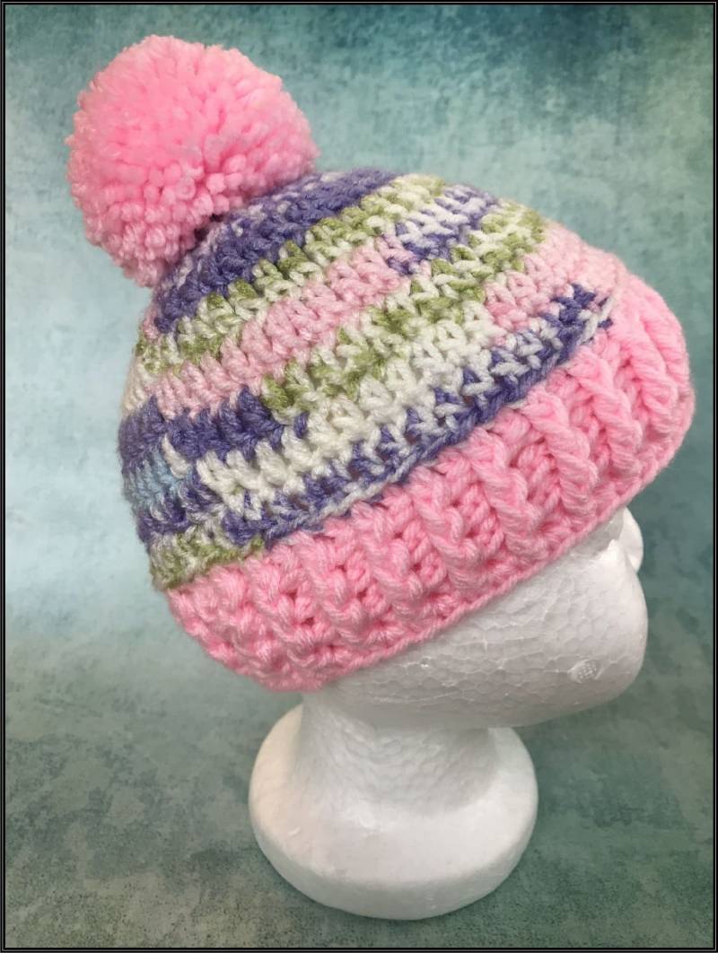 Gehäkelte Basic Mütze Mit Bommel 3 Bis 6 Monate - Sofort Lieferbar von ItsNotWeird