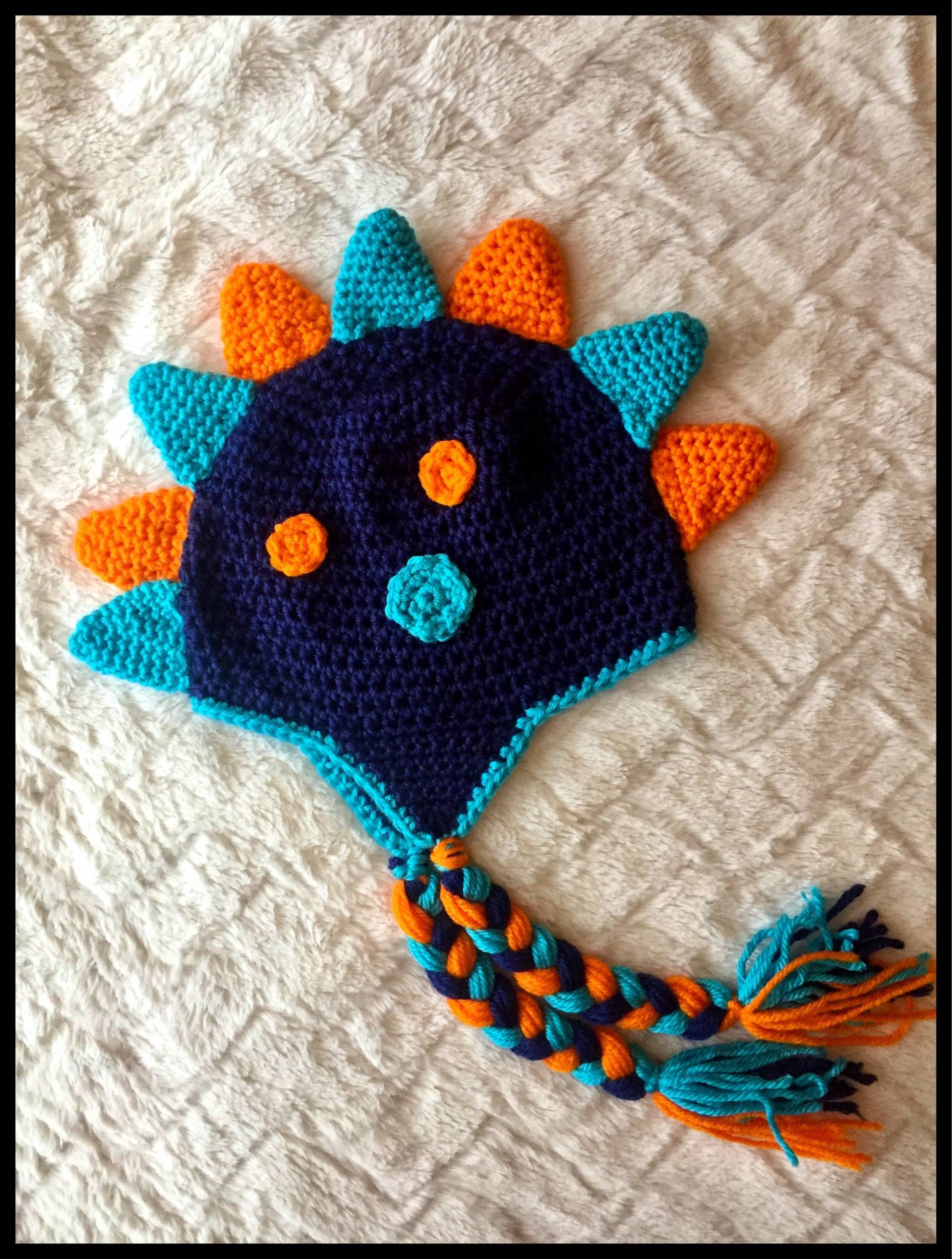Gehäkelte Dinosaurier Wintermütze, Kindermütze, Monstermütze von ItsPerfectlyPeacock