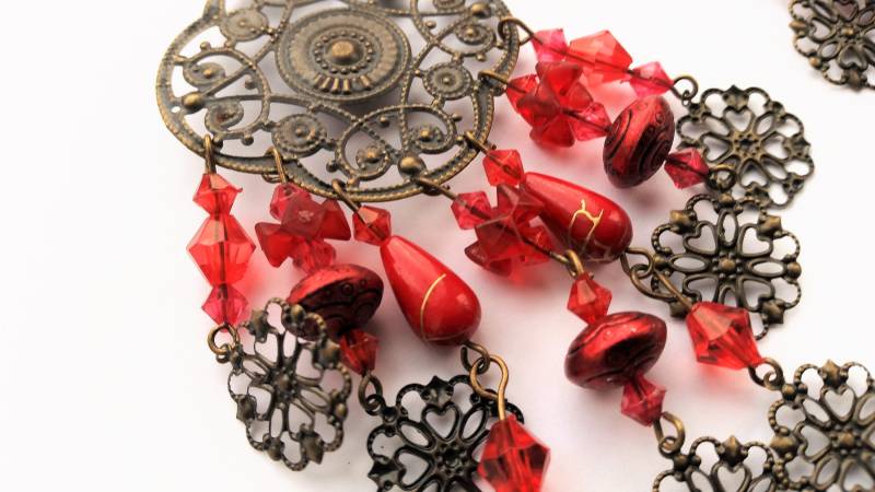 Chandelier Drop Dangle Anhänger Ohrringe, Schmuckzubehör, Schneeflocke Herz Design Mit Rubinroten Kristallen -Accessorize Weihnachtsgeschenk Chandelier Drop Dangle Anhänger Ohrringe, Schmuckzubehör, Schneeflocke Herz Design Mit Rubinroten Kristallen -Accessorize Weihnachtsgeschenk von ItsaGirlThingx