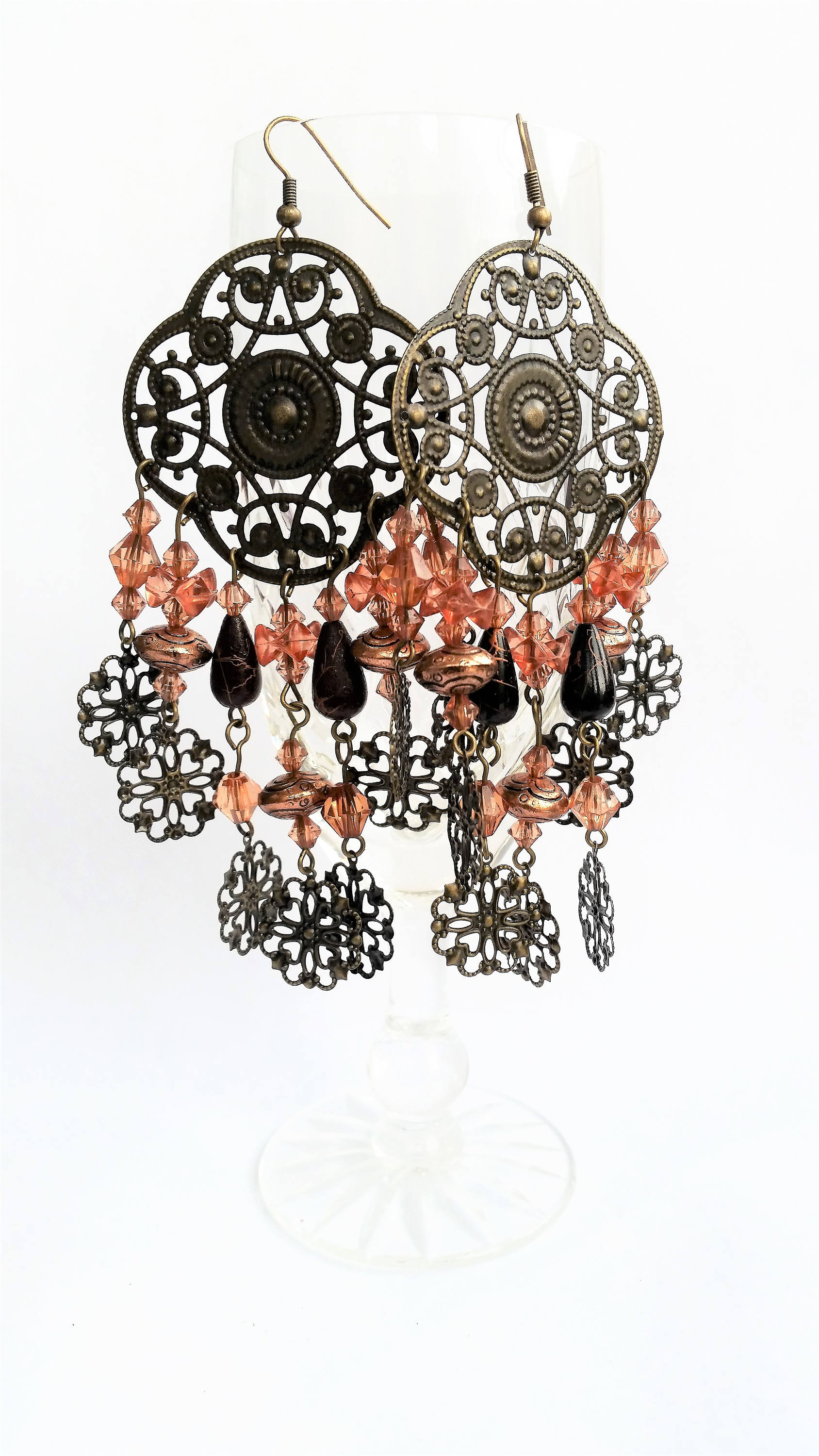 Kronleuchter Tropfen Anhänger Ohrringe, Schneeflocke Herz Design Boho - Bronze, Bernstein, Schokolade, Accessoire Schmuck, Weihnachtsgeschenk Kronleuchter Tropfen Anhänger Ohrringe, Schneeflocke Herz Design Boho - Bronze, Bernstein, Schokolade, Accessoire Schmuck, Weihnachtsgeschenk von ItsaGirlThingx