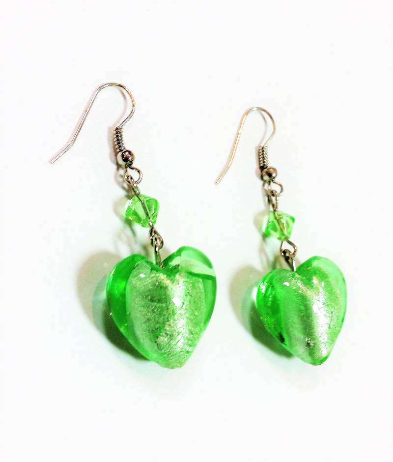Murano Glas Lampwork Kristall Anhänger Tropfen Ohrringe - Grünes Herz Kaufen 2 Erhalten 1 Kostenlos Schmuck Accessorize Weihnachtsgeschenk Murano Glas Lampwork Kristall Anhänger Tropfen Ohrringe - Grünes Herz Kaufen 2 Erhalten 1 Kostenlos Schmuck Accessorize Weihnachtsgeschenk von ItsaGirlThingx