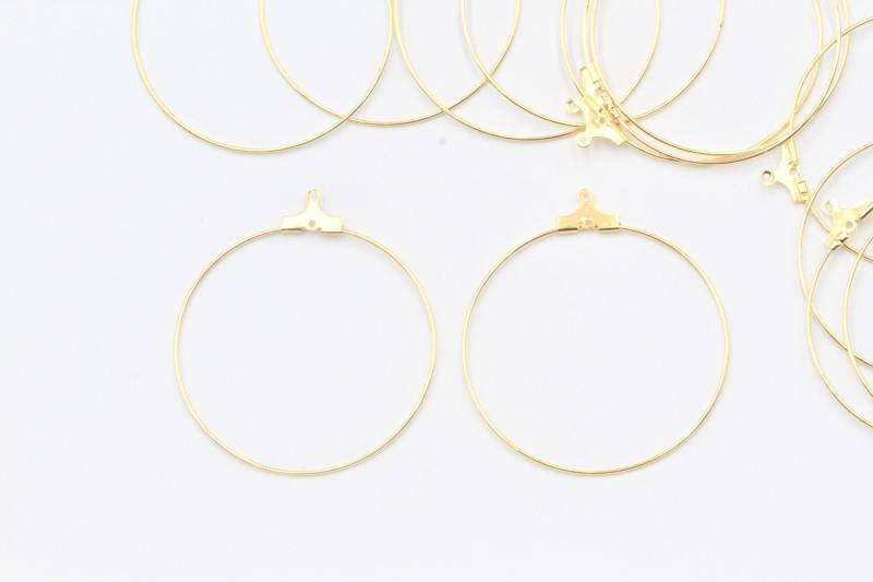 5 Paar | 10 Stück , 40mm, Kupfer Ohrring Hoop in Gold von ItsyBitsyHaven