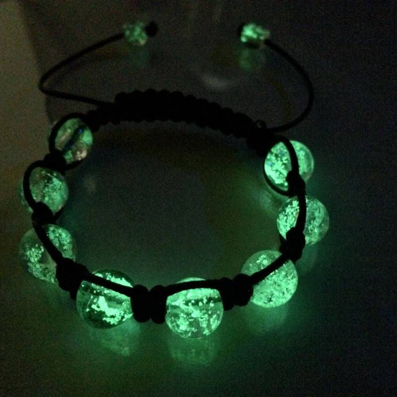 Glow in The Dark Armband, Schmuck, Shamballa Geschenk Idee, Herren Damen Leuchtendes Armband von IttybitsTrinkets