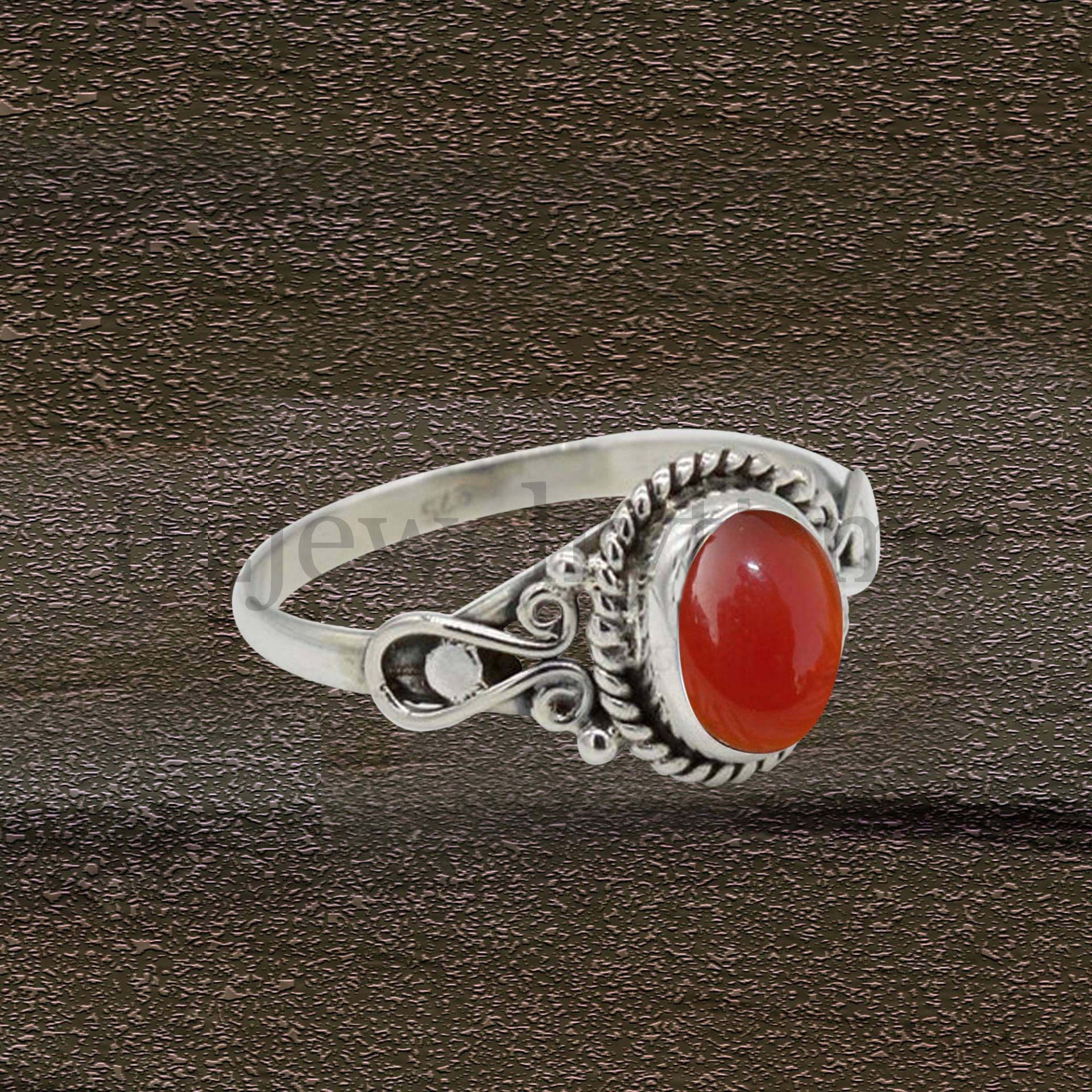 Karneol Ring, 925 Silber Sterling Schöner Oval Stein Form Geschenk Handgemachter Frauen Ring von ItzJewelryTime