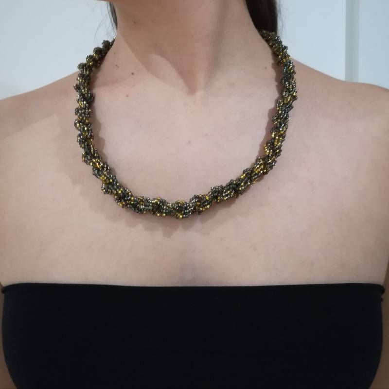 Bronze Und Braune Perlenkette, Bronze Kette, Lange Boho Halskette, Style, Handgemachter Schmuck, Braun Bronze Und Braune Perlenkette, Bronze Kette, Lange Boho Halskette, Style, Handgemachter Schmuck, Braun von ItzaJewellery