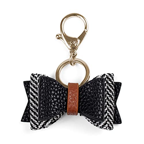 Itzy Ritzy Boss-Schleife; Schleifen-Anhänger mit Verschluss, kann an einer Wickeltasche, Geldbörse, Schlüsselanhänger oder Geldbörse befestigt werden; Kaffee und Cremefarben, Einheitsgröße, von Itzy Ritzy