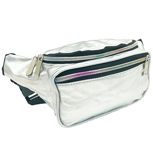 Bauchtasche für Frauen, holografische Bauchtasche, schillernd, niedlich, Taillengürtel, Bauchtasche, Mode für Rave, Festival, Veranstaltungen, Spiele, #7 Silver Fanny Pack von Iuulfex