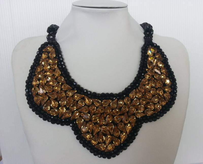 Handgefertigte Strass Statement Kette Swarovski Kristall Collier Iv14 Handgefertigte Strass Statement Kette Swarovski Kristall Collier Iv14 von IvMiro