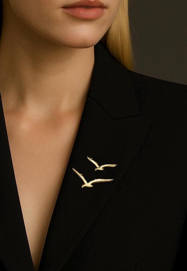 Ein Paar Möwen Broschen, Vergoldet, Sommer Schmuck, Strand Meer Pin Ein Paar Möwen Broschen, Vergoldet, Sommer Schmuck, Strand Meer Pin von IvaJewelery