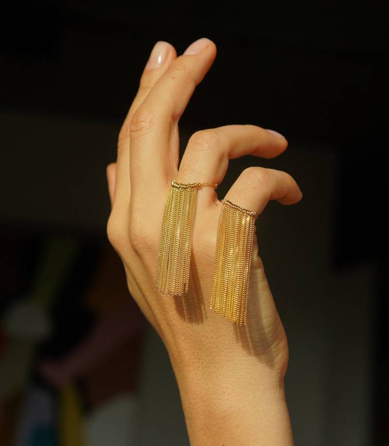 Vergoldeter Quastenring 14K Verstellbarer Ring Mit Einzigartigem Design - Atemberaubendes Geburtstagsgeschenk Für Sie Sterlingsilber 925 von IvaJewelery