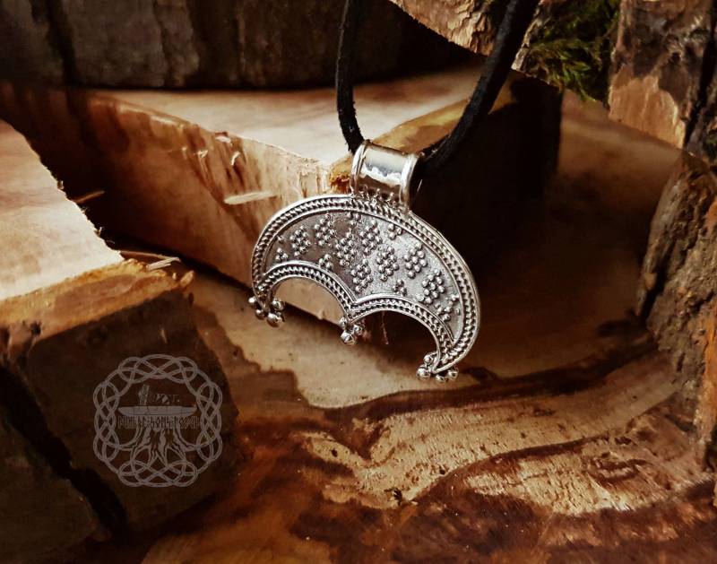 sterling Silber Viking Lunula Anhänger Amulett Halskette von IvaldiSonsForge