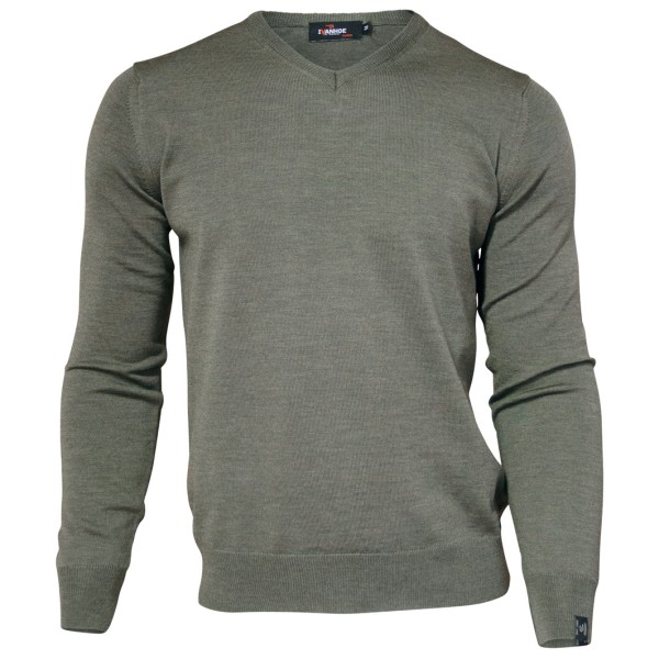 Ivanhoe of Sweden - Cashwool V-Neck Male - Merinopullover Gr XXL grau/oliv von Ivanhoe of Sweden