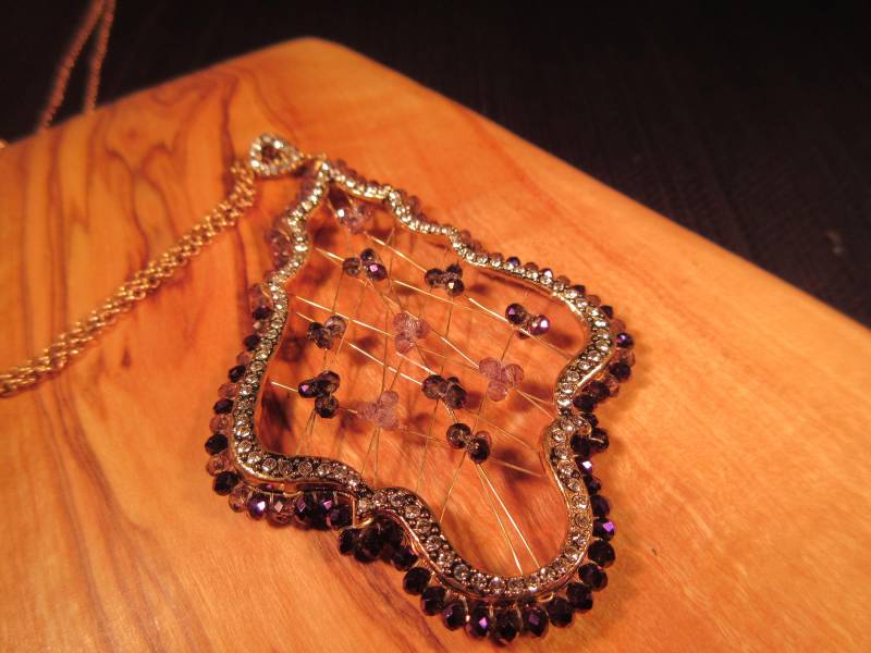 Boho Messing Cz Kristall Halskette von IvansJewelry