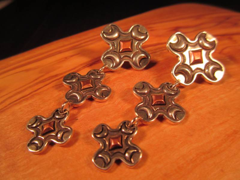 Boho Sterling Silber Kupfer Ohrringe von IvansJewelry