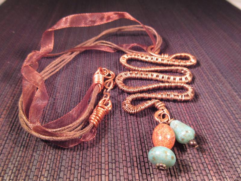 Einzigartige Kupfer Lederperlen Halskette von IvansJewelry